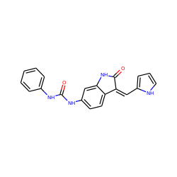 O=C(Nc1ccccc1)Nc1ccc2c(c1)NC(=O)/C2=C\c1ccc[nH]1 ZINC000053299064