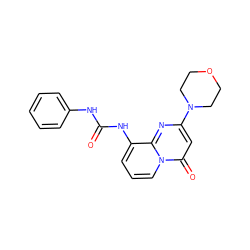 O=C(Nc1ccccc1)Nc1cccn2c(=O)cc(N3CCOCC3)nc12 ZINC000473131285