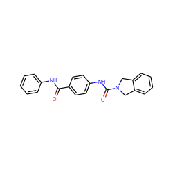 O=C(Nc1ccccc1)c1ccc(NC(=O)N2Cc3ccccc3C2)cc1 ZINC000106324178