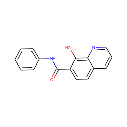 O=C(Nc1ccccc1)c1ccc2cccnc2c1O ZINC000040576339