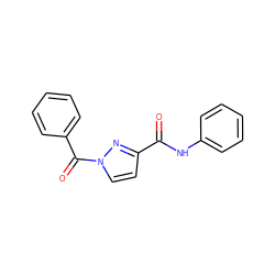 O=C(Nc1ccccc1)c1ccn(C(=O)c2ccccc2)n1 ZINC000000115253