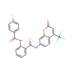 O=C(Nc1ccccc1C(=O)Nc1ccc2c(C(F)(F)F)cc(=O)oc2c1)c1ccc(F)cc1 ZINC001772592422