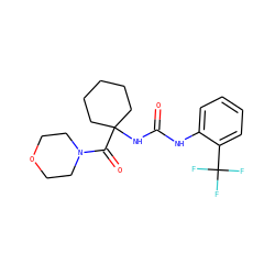 O=C(Nc1ccccc1C(F)(F)F)NC1(C(=O)N2CCOCC2)CCCCC1 ZINC000004982027