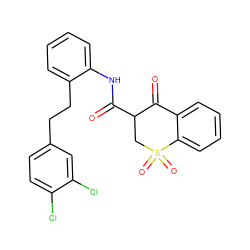 O=C(Nc1ccccc1CCc1ccc(Cl)c(Cl)c1)C1CS(=O)(=O)c2ccccc2C1=O ZINC000049778042