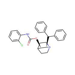 O=C(Nc1ccccc1Cl)O[C@@H]1C2CCN(CC2)[C@@H]1C(c1ccccc1)c1ccccc1 ZINC000035820521