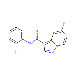 O=C(Nc1ccccc1Cl)c1cnn2ccc(Cl)cc12 ZINC000049033600