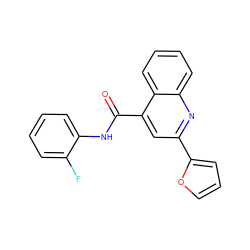 O=C(Nc1ccccc1F)c1cc(-c2ccco2)nc2ccccc12 ZINC000000483320