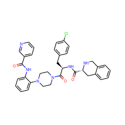 O=C(Nc1ccccc1N1CCN(C(=O)[C@@H](Cc2ccc(Cl)cc2)NC(=O)[C@H]2Cc3ccccc3CN2)CC1)c1cccnc1 ZINC000027203732