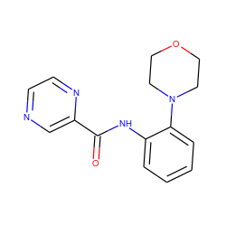 O=C(Nc1ccccc1N1CCOCC1)c1cnccn1 ZINC000003435336