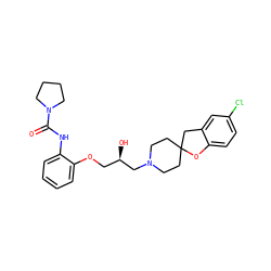 O=C(Nc1ccccc1OC[C@@H](O)CN1CCC2(CC1)Cc1cc(Cl)ccc1O2)N1CCCC1 ZINC000103235595