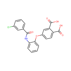 O=C(Nc1ccccc1Oc1ccc(C(=O)O)c(C(=O)O)c1)c1cccc(Cl)c1 ZINC000013580632