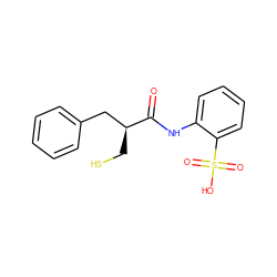 O=C(Nc1ccccc1S(=O)(=O)O)[C@@H](CS)Cc1ccccc1 ZINC000013449708