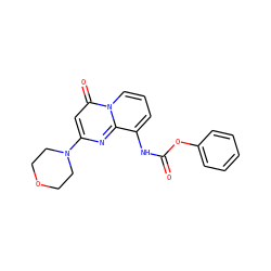 O=C(Nc1cccn2c(=O)cc(N3CCOCC3)nc12)Oc1ccccc1 ZINC000473129453