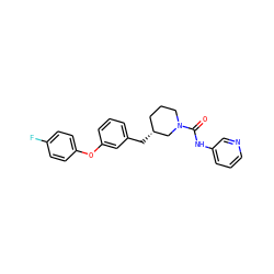 O=C(Nc1cccnc1)N1CCC[C@@H](Cc2cccc(Oc3ccc(F)cc3)c2)C1 ZINC000068207552