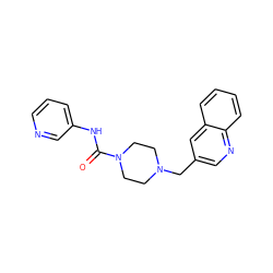 O=C(Nc1cccnc1)N1CCN(Cc2cnc3ccccc3c2)CC1 ZINC000038266964