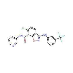 O=C(Nc1cccnc1)c1c(Cl)ccc2c(Nc3cccc(C(F)(F)F)c3)noc12 ZINC000045495421