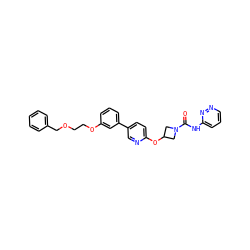 O=C(Nc1cccnn1)N1CC(Oc2ccc(-c3cccc(OCCOCc4ccccc4)c3)cn2)C1 ZINC000114003308