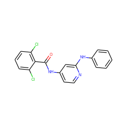 O=C(Nc1ccnc(Nc2ccccc2)c1)c1c(Cl)cccc1Cl ZINC000096282828