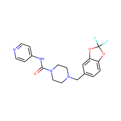 O=C(Nc1ccncc1)N1CCN(Cc2ccc3c(c2)OC(F)(F)O3)CC1 ZINC000200260072