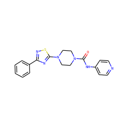 O=C(Nc1ccncc1)N1CCN(c2nc(-c3ccccc3)ns2)CC1 ZINC000034837771