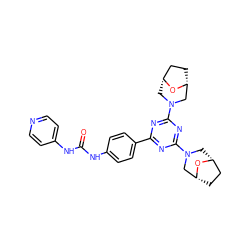 O=C(Nc1ccncc1)Nc1ccc(-c2nc(N3C[C@@H]4CC[C@H](C3)O4)nc(N3C[C@@H]4CC[C@H](C3)O4)n2)cc1 ZINC000058541247