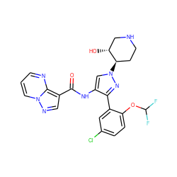 O=C(Nc1cn([C@@H]2CCNC[C@H]2O)nc1-c1cc(Cl)ccc1OC(F)F)c1cnn2cccnc12 ZINC001772606425