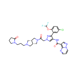 O=C(Nc1cn(CC(=O)N2C[C@@H]3CN(CCCN4CCCC4=O)C[C@@H]3C2)nc1-c1cc(Cl)ccc1OC(F)F)c1cnn2cccnc12 ZINC001772623086