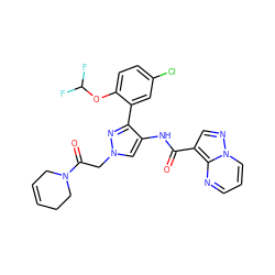 O=C(Nc1cn(CC(=O)N2CC=CCC2)nc1-c1cc(Cl)ccc1OC(F)F)c1cnn2cccnc12 ZINC001772597157