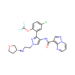 O=C(Nc1cn(CCN[C@@H]2CCOC2)nc1-c1cc(Cl)ccc1OC(F)F)c1cnn2cccnc12 ZINC001772624174