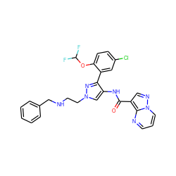 O=C(Nc1cn(CCNCc2ccccc2)nc1-c1cc(Cl)ccc1OC(F)F)c1cnn2cccnc12 ZINC001772608533