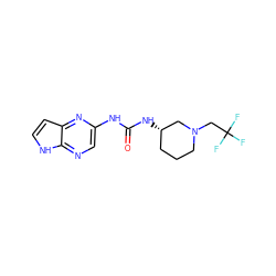 O=C(Nc1cnc2[nH]ccc2n1)N[C@H]1CCCN(CC(F)(F)F)C1 ZINC000118766218