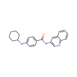 O=C(Nc1cnc2ccccc2c1)c1ccc(NC2CCCCC2)cc1 ZINC000029051512