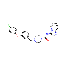 O=C(Nc1cnc2ccccn12)N1CCN(Cc2cccc(Oc3ccc(Cl)cc3)c2)CC1 ZINC000095558986