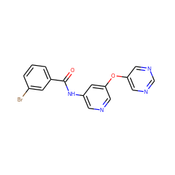 O=C(Nc1cncc(Oc2cncnc2)c1)c1cccc(Br)c1 ZINC000096175657