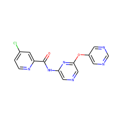 O=C(Nc1cncc(Oc2cncnc2)n1)c1cc(Cl)ccn1 ZINC000299826838