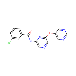 O=C(Nc1cncc(Oc2cncnc2)n1)c1cccc(Cl)c1 ZINC000096175621