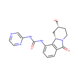 O=C(Nc1cnccn1)Nc1cccc2c1[C@@H]1C[C@H](O)CCN1C2=O ZINC000140942650