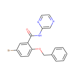 O=C(Nc1cnccn1)c1cc(Br)ccc1OCc1ccccc1 ZINC001772622595