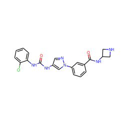 O=C(Nc1cnn(-c2cccc(C(=O)NC3CNC3)c2)c1)Nc1ccccc1Cl ZINC000299839244