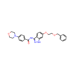 O=C(Nc1n[nH]c2cc(OCCOCc3ccccc3)ccc12)c1ccc(N2CCOCC2)cc1 ZINC000144457392