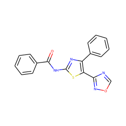 O=C(Nc1nc(-c2ccccc2)c(-c2ncon2)s1)c1ccccc1 ZINC000058592442