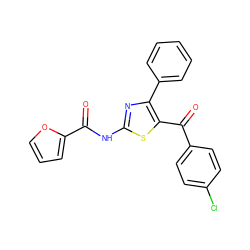 O=C(Nc1nc(-c2ccccc2)c(C(=O)c2ccc(Cl)cc2)s1)c1ccco1 ZINC000045389642