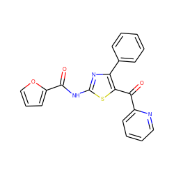 O=C(Nc1nc(-c2ccccc2)c(C(=O)c2ccccn2)s1)c1ccco1 ZINC000096927333