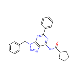 O=C(Nc1nc(-c2ccccc2)nc2c1nnn2Cc1ccccc1)C1CCCC1 ZINC000040860048