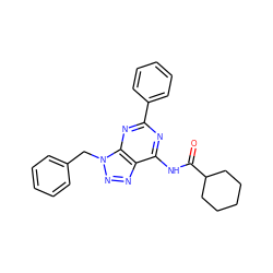 O=C(Nc1nc(-c2ccccc2)nc2c1nnn2Cc1ccccc1)C1CCCCC1 ZINC000040847996