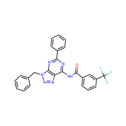 O=C(Nc1nc(-c2ccccc2)nc2c1nnn2Cc1ccccc1)c1cccc(C(F)(F)F)c1 ZINC000040898858