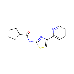 O=C(Nc1nc(-c2ccccn2)cs1)C1CCCC1 ZINC000012476360