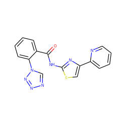 O=C(Nc1nc(-c2ccccn2)cs1)c1ccccc1-n1cnnn1 ZINC000012549476