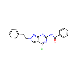 O=C(Nc1nc(Cl)c2cn(CCc3ccccc3)nc2n1)c1ccccc1 ZINC000103263545