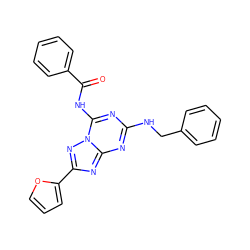 O=C(Nc1nc(NCc2ccccc2)nc2nc(-c3ccco3)nn12)c1ccccc1 ZINC000653770039